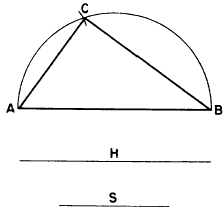 Constructing a right triangle when one side and hypotenuse is given (R