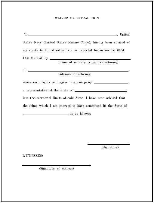 Pennsylvania Written Waiver Of Extradition Printable Form Printable 